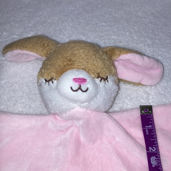Happy go fluffy pink fleece rattle bunny lovey my 1st Easter - Picture 3 of 8